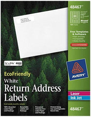 AVERY - 1-3/4" Long, White Paper Return Address Label - For Laser/Inkjet Printers - Caliber Tooling