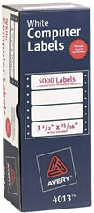 AVERY - 3-1/2" Long, White Paper Dot Matrix Label - For Dot Matrix Printers - Caliber Tooling