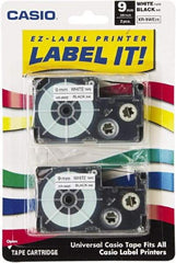 Casio - 0.354" Wide x 312" Long, White Plastic/Paper Tape Cassette - For Label Maker - Caliber Tooling