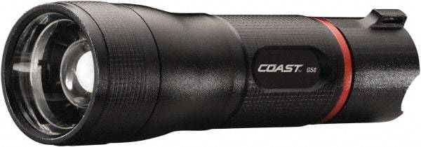 Coast Cutlery - White LED Bulb, 230 Lumens, Industrial/Tactical Flashlight - Black Aluminum Body, 3 AAA Batteries Included - Caliber Tooling