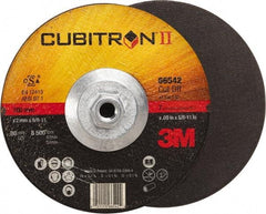 3M - 60 Grit, 7" Wheel Diam, Type 27 Depressed Center Wheel - Ceramic, Resinoid Bond, S Hardness, 8,500 Max RPM - Caliber Tooling