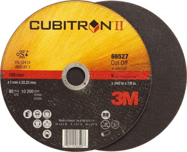 3M - 6" 60 Grit Ceramic Cutoff Wheel - 0.045" Thick, 7/8" Arbor, 10,200 Max RPM, Use with Angle Grinders - Caliber Tooling