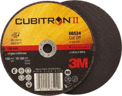 3M - 4" 36 Grit Ceramic Cutoff Wheel - 1/8" Thick, 3/8" Arbor, 19,100 Max RPM, Use with Angle Grinders - Caliber Tooling