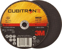 3M - 4" 36 Grit Ceramic Cutoff Wheel - 0.06" Thick, 3/8" Arbor, 19,100 Max RPM, Use with Angle Grinders - Caliber Tooling