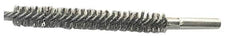 Schaefer Brush - 4" Brush Length, 3/4" Diam, Double Stem, Double Spiral Tube Brush - 6" Long, Stainless Steel, 12-24 Female Connection - Caliber Tooling