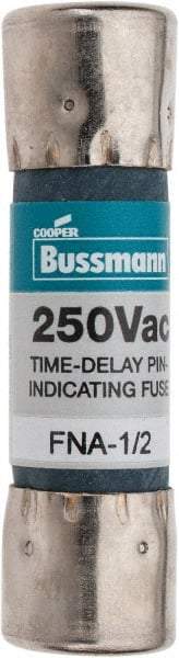 Cooper Bussmann - 250 VAC, 0.5 Amp, Time Delay Pin Indicator Fuse - Fuse Holder Mount, 1-1/2" OAL, 10 at 125 V kA Rating, 13/32" Diam - Caliber Tooling