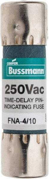 Cooper Bussmann - 250 VAC, 0.4 Amp, Time Delay Pin Indicator Fuse - Fuse Holder Mount, 1-1/2" OAL, 10 at 125 V kA Rating, 13/32" Diam - Caliber Tooling