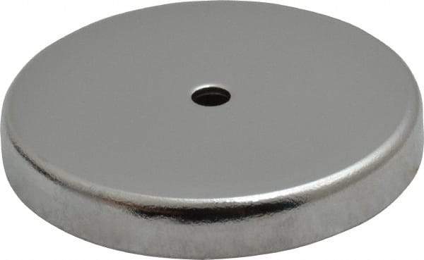 Mag-Mate - 2.03" Diam, 5/16" Cup Height, 5/16" Overall Height, 47.5 Lb Average Pull Force, 47.5 Lb Max Pull Force, Neodymium Rare Earth Cup Magnet - Through Hole Style, 3/16" Cup ID, 7/16" Magnet ID, Galvanized - Caliber Tooling