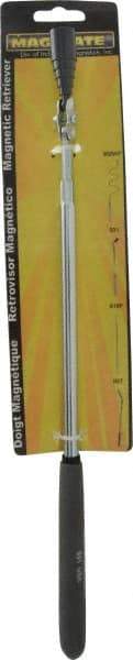 Mag-Mate - 26" Long Magnetic Retrieving Tool - 24 Lb Max Pull, 13" Collapsed Length, 1/2" Head Diam, Rare Earth - Caliber Tooling