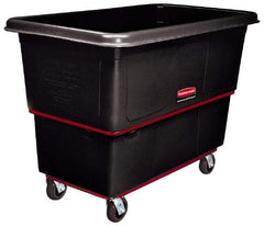 Rubbermaid - 1,200 Lb Load Capacity, 20 Cu Ft, Polyethylene Utility Truck - 34" Wide x 48-1/4" Long x 37" High, Black - Caliber Tooling