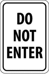 NMC - "Do Not Enter", 18" Wide x 24" High, Aluminum Parking Lot Traffic Signs - 0.08" Thick, Black on White, Engineer Grade Reflectivity, Rectangle, Post Mount - Caliber Tooling