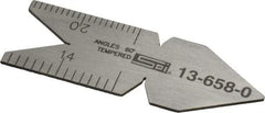 SPI - 60° Angle, Stainless Steel Center Gage - 1/32 to 1/14 Inch Graduation - Caliber Tooling