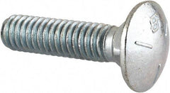 Value Collection - 5/16-18 UNC 1-1/4" Length Under Head, Standard Square Neck, Carriage Bolt - Grade 5 Steel, Zinc-Plated Finish - Caliber Tooling