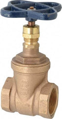 NIBCO - 1-1/2" Pipe, Class 150, Threaded Bronze Solid Wedge Stem Gate Valve - 300 WOG, 150 WSP, Screw-In Bonnet - Caliber Tooling