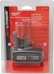 Milwaukee Tool - 12 Volt Lithium-Ion Power Tool Battery - 3 Ahr Capacity, 1/2 hr Charge Time, Series M12 XC RED - Caliber Tooling