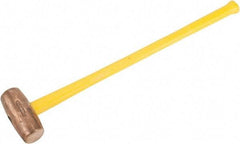 American Hammer - 12 Lb Head Nonsparking Hammer - 34" OAL, 31" Long Fiberglass Handle - Caliber Tooling