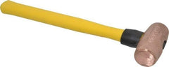 American Hammer - 3 Lb Head Nonsparking Mallet - 14-1/2" OAL, 13" Long Fiberglass Handle - Caliber Tooling