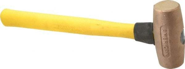 American Hammer - 4 Lb Head Nonsparking Mallet - 14-1/2" OAL, 13" Long Fiberglass Handle - Caliber Tooling