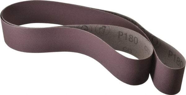 3M - 2" Wide x 60" OAL, 180 Grit, Aluminum Oxide Abrasive Belt - Aluminum Oxide, Very Fine, Coated, X Weighted Cloth Backing, Series 341D - Caliber Tooling
