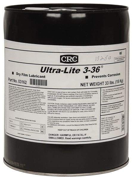 CRC - 5 Gal Pail Dry Film Lubricant - Amber, -40°F to 300°F, Food Grade - Caliber Tooling