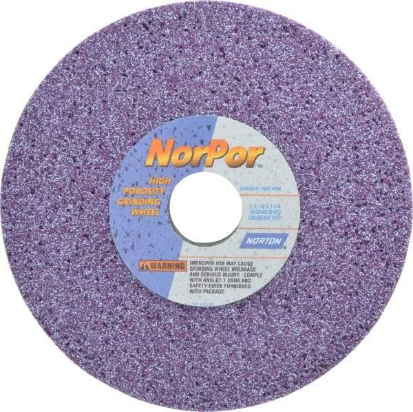 Norton - 7" Diam x 1-1/4" Hole x 1/2" Thick, G Hardness, 46 Grit Surface Grinding Wheel - Ceramic, Type 1, Coarse Grade, 3,600 Max RPM, Vitrified Bond, No Recess - Caliber Tooling