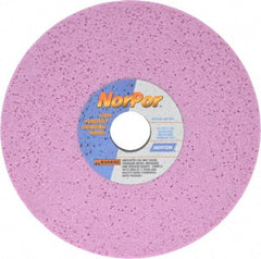 Norton - 8" Diam x 1-1/4" Hole x 1/2" Thick, H Hardness, 46 Grit Surface Grinding Wheel - Aluminum Oxide, Type 1, Coarse Grade, 3,600 Max RPM, Vitrified Bond, No Recess - Caliber Tooling