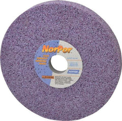 Norton - 8" Diam x 1-1/4" Hole x 1" Thick, H Hardness, 46 Grit Surface Grinding Wheel - Ceramic, Type 5, Coarse Grade, 3,600 Max RPM, Vitrified Bond, One-Side Recess - Caliber Tooling