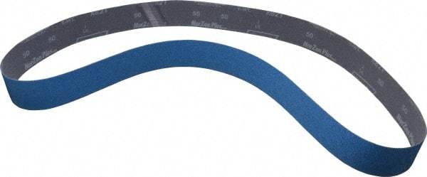 Norton - 2" Wide x 60" OAL, 50 Grit, Zirconia Alumina Abrasive Belt - Zirconia Alumina, Coarse, Coated, Y Weighted Cloth Backing, Series R821 - Caliber Tooling