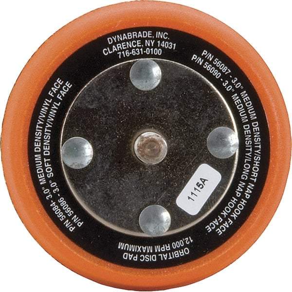 Dynabrade - 3" Diam Disc Backing Nonvacuum Replacement Pad - Medium Density, 13,000 RPM - Caliber Tooling