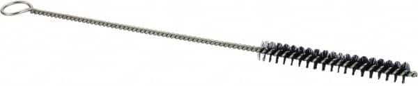 Weiler - 2" Long x 1/4" Diam Nylon Tube Brush - Single Spiral, 6-1/4" OAL, 0.005" Filament Diam, 3/32" Shank Diam - Caliber Tooling