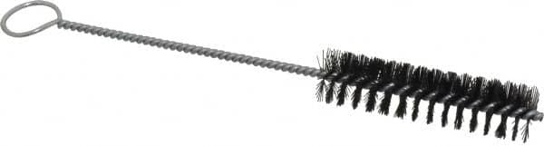 Weiler - 3" Long x 3/4" Diam Nylon Tube Brush - Single Spiral, 8-1/2" OAL, 0.012" Filament Diam, 1/8" Shank Diam - Caliber Tooling