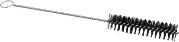 Weiler - 4" Long x 1" Diam Nylon Tube Brush - Single Spiral, 12-1/4" OAL, 0.014" Filament Diam, 5/32" Shank Diam - Caliber Tooling