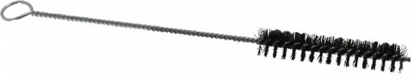 Weiler - 2" Long x 3/8" Diam Nylon Tube Brush - Single Spiral, 6-1/4" OAL, 0.015" Filament Diam, 3/32" Shank Diam - Caliber Tooling
