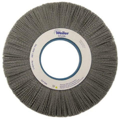 Weiler - 10" OD, 2" Arbor Hole, Crimped Nylon Wheel Brush - 1" Face Width, 3" Trim Length, 0.035" Filament Diam, 3,600 RPM - Caliber Tooling