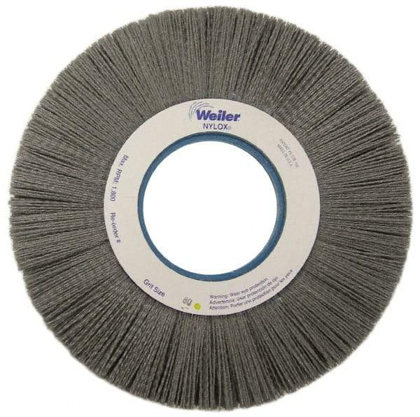 Weiler - 10" OD, Crimped Nylon Wheel Brush - 1" Face Width, 1-5/8" Trim Length, 0.04" Filament Diam, 1,800 RPM - Caliber Tooling