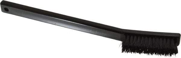 Weiler - 4 Rows x 15 Columns Nylon Scratch Brush - 6-1/2" OAL, 1/2" Trim Length, Plastic Toothbrush Handle - Caliber Tooling