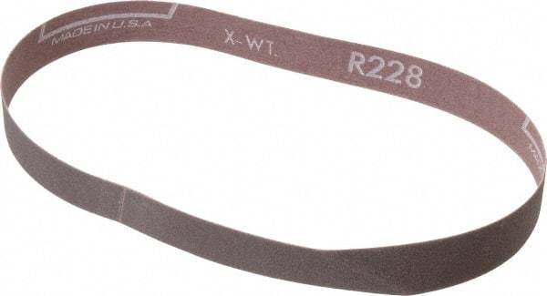 Norton - 3/4" Wide x 20-1/2" OAL, 240 Grit, Aluminum Oxide Abrasive Belt - Aluminum Oxide, Very Fine, Coated, Series R228 - Caliber Tooling