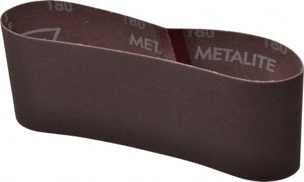 Norton - 3" Wide x 18" OAL, 180 Grit, Aluminum Oxide Abrasive Belt - Aluminum Oxide, Very Fine, Coated, Series R228 - Caliber Tooling