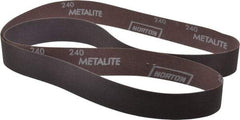 Norton - 1-1/2" Wide x 60" OAL, 240 Grit, Aluminum Oxide Abrasive Belt - Aluminum Oxide, Very Fine, Coated, Series R228 - Caliber Tooling