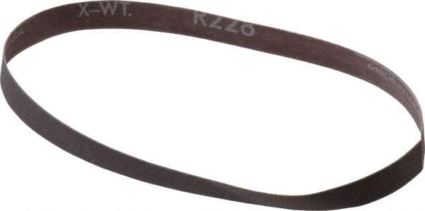 Norton - 1/2" Wide x 18" OAL, 320 Grit, Aluminum Oxide Abrasive Belt - Aluminum Oxide, Extra Fine, Coated, Series R228 - Caliber Tooling