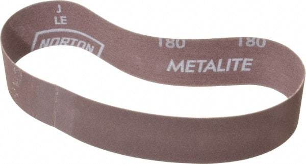 Norton - 1-1/2" Wide x 18-15/16" OAL, 180 Grit, Aluminum Oxide Abrasive Belt - Aluminum Oxide, Very Fine, Coated, Series R228 - Caliber Tooling