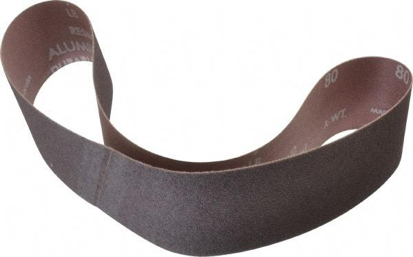 Norton - 2" Wide x 30" OAL, 80 Grit, Aluminum Oxide Abrasive Belt - Aluminum Oxide, Medium, Coated, Series R228 - Caliber Tooling