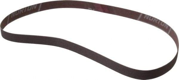 Norton - 1/2" Wide x 24" OAL, 240 Grit, Aluminum Oxide Abrasive Belt - Aluminum Oxide, Very Fine, Coated, Series R228 - Caliber Tooling