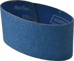 Norton - 3-1/2" Wide x 15-1/2" OAL, 50 Grit, Zirconia Alumina Abrasive Belt - Zirconia Alumina, Coarse, Coated, Y Weighted Cloth Backing, Series R824 - Caliber Tooling