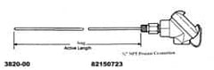 Thermo Electric - -148 to 900°F, 100 OMS Industrial RTD, Thermocouple Probe - 1/2 Inch Hex Mount, 4 Inch Probe Sheath Length, 10 Sec Response Time - Caliber Tooling