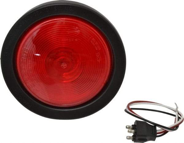 Peterson - 4" Long, 25 Watt, 2.1 Amp, Red Sealed Lighting Stop, Turn & Tail Light - 12 Volts, Includes Grommet, Light & Pigtail - Caliber Tooling