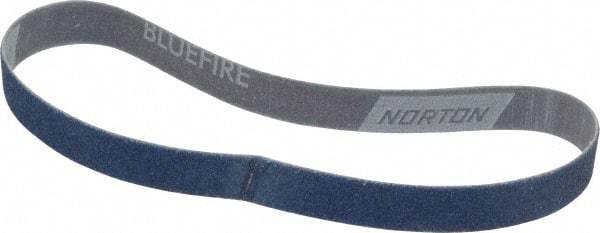 Norton - 3/4" Wide x 20-1/2" OAL, 50 Grit, Zirconia Alumina Abrasive Belt - Zirconia Alumina, Coarse, Coated, Y Weighted Cloth Backing, Series R821 - Caliber Tooling