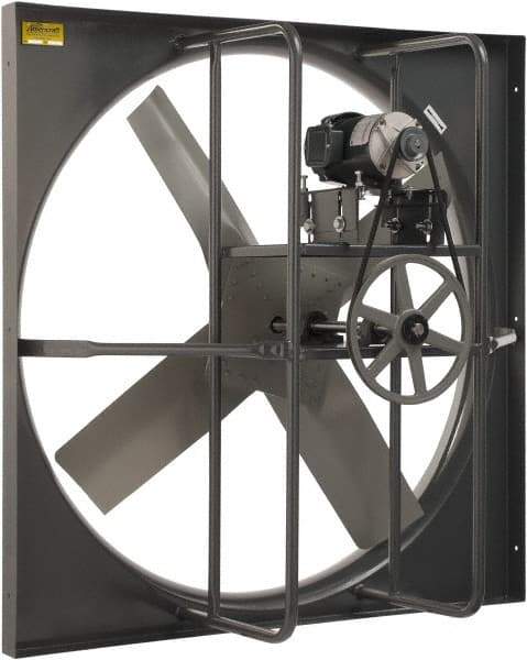 Americraft - 42" Blade, Belt Drive, 3 hp, 23,645 CFM, TEFC Exhaust Fan - 48-1/2" Opening Height x 48-1/2" Opening Width, 9.6/4.8 Amp, 230/460 Volt, 1 Speed, Three Phase - Caliber Tooling