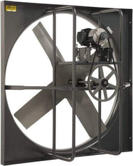 Americraft - 48" Blade, Belt Drive, 2 hp, 24,274 CFM, TEFC Exhaust Fan - 54-1/2" Opening Height x 54-1/2" Opening Width, 6.8/3.4 Amp, 230/460 Volt, 1 Speed, Three Phase - Caliber Tooling