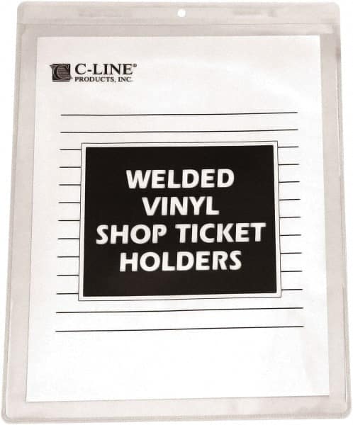 C-LINE - 50 Piece Clear Shop Ticket Holder - 8" High x 5" Wide - Caliber Tooling